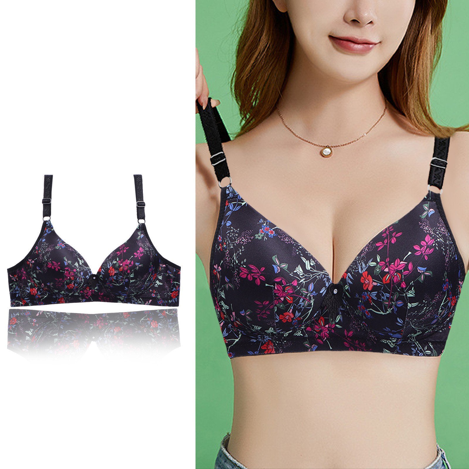 Floral Printed Padded Bra - Love Layer