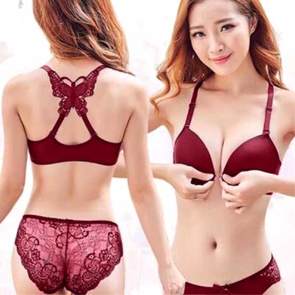 butterfly stylish red bra